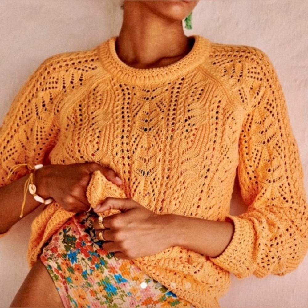 Sezane French Orange Knit Sweater